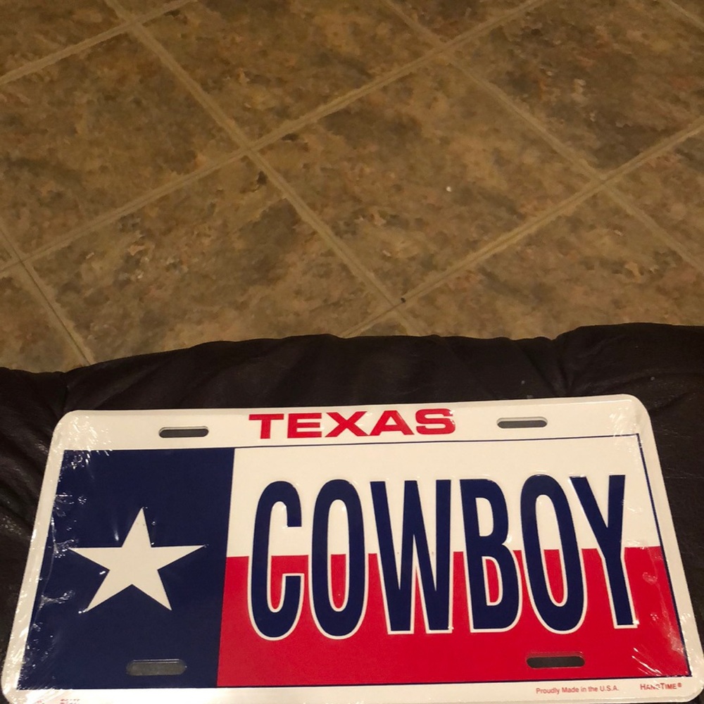 Texas Cowboy Metal tag